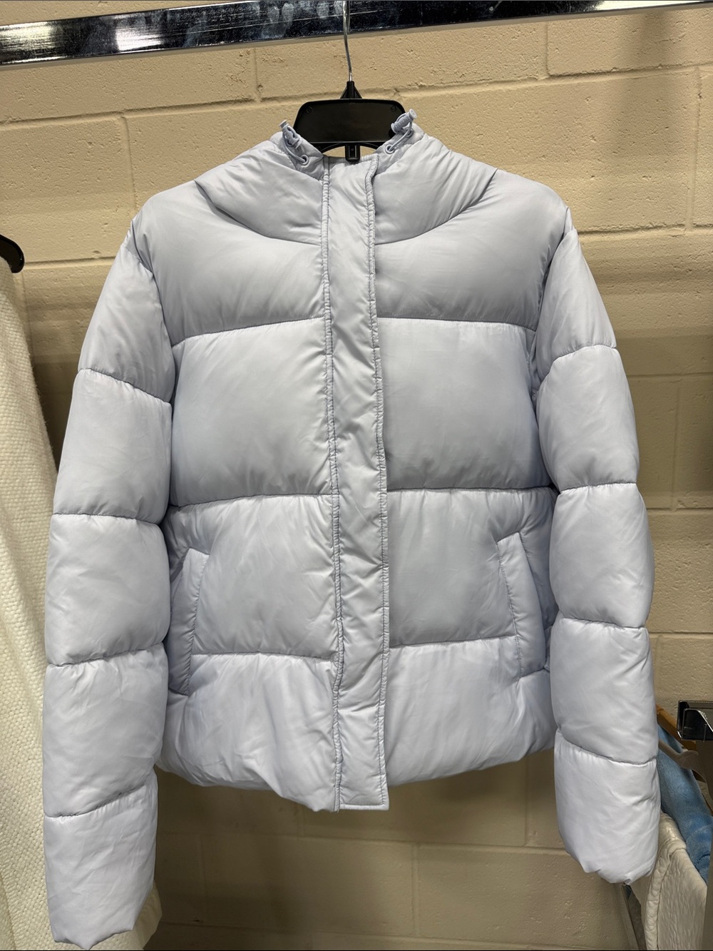 Victoria's Secret Light Grayish Blue Quilted Puffer Jacket